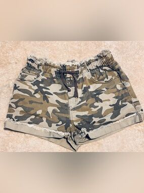 No Boundaries Camo Denim Shorts